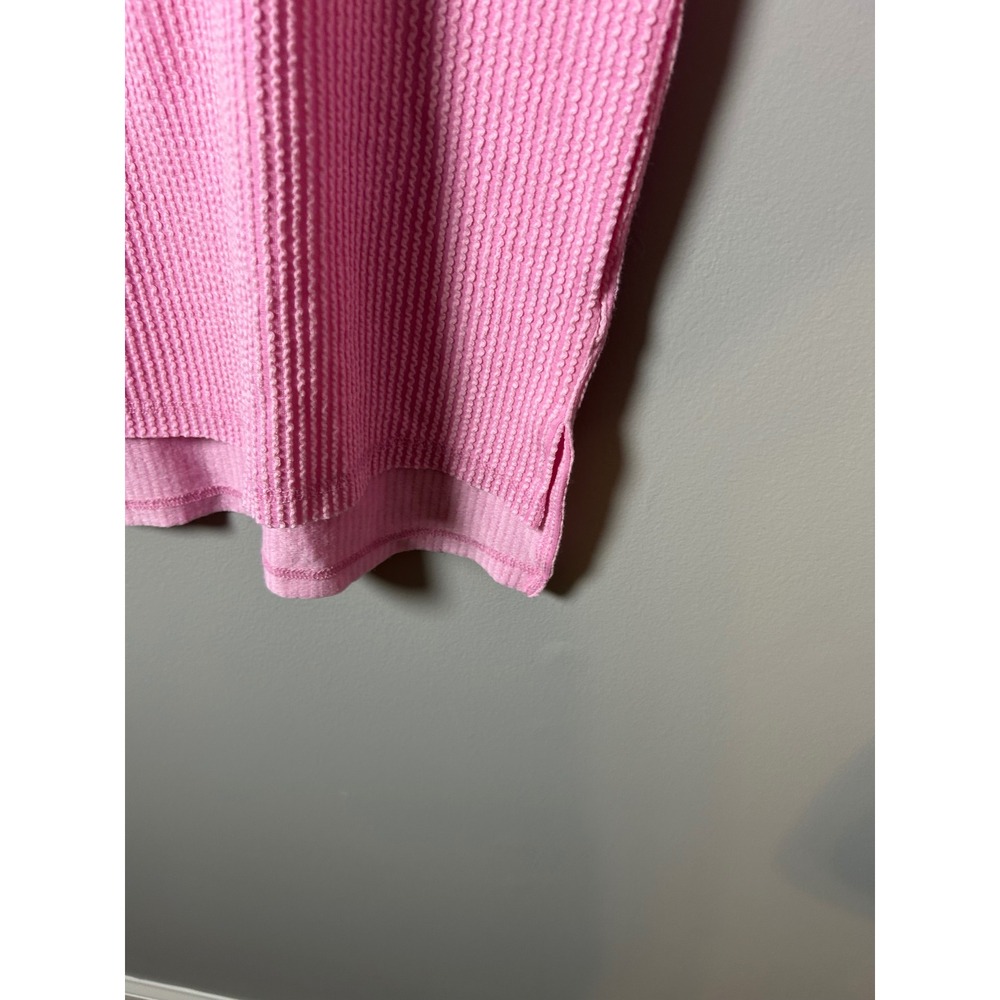 Zenana Pink Waffle Knit Oversized Thermal Top RTL-8452A L/XL - Picture 3 of 6